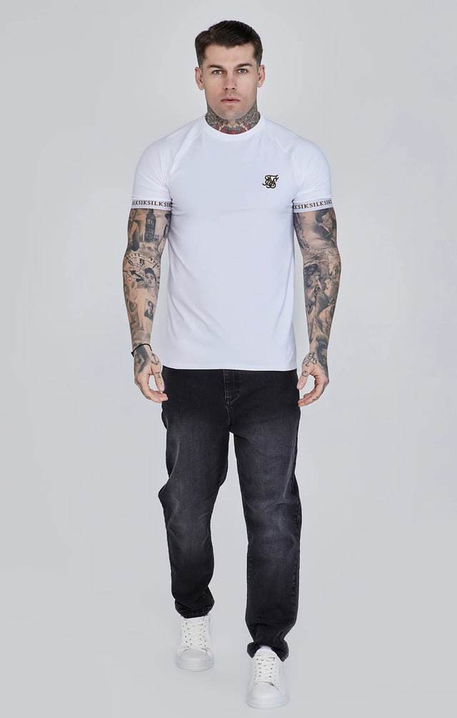 SikSilk - White&Gold Tech T-Shirt