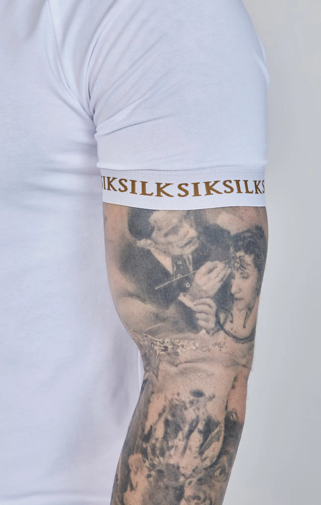 SikSilk - White&Gold Tech T-Shirt