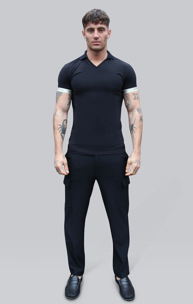 SikSilk - Black Polo T-Shirt