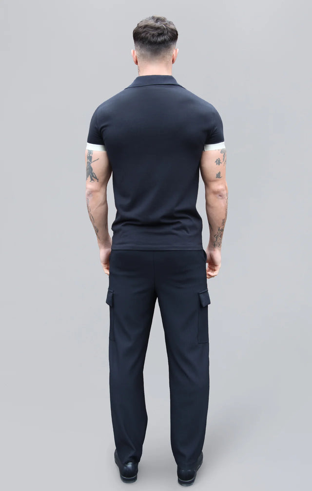 SikSilk - Black Polo T-Shirt