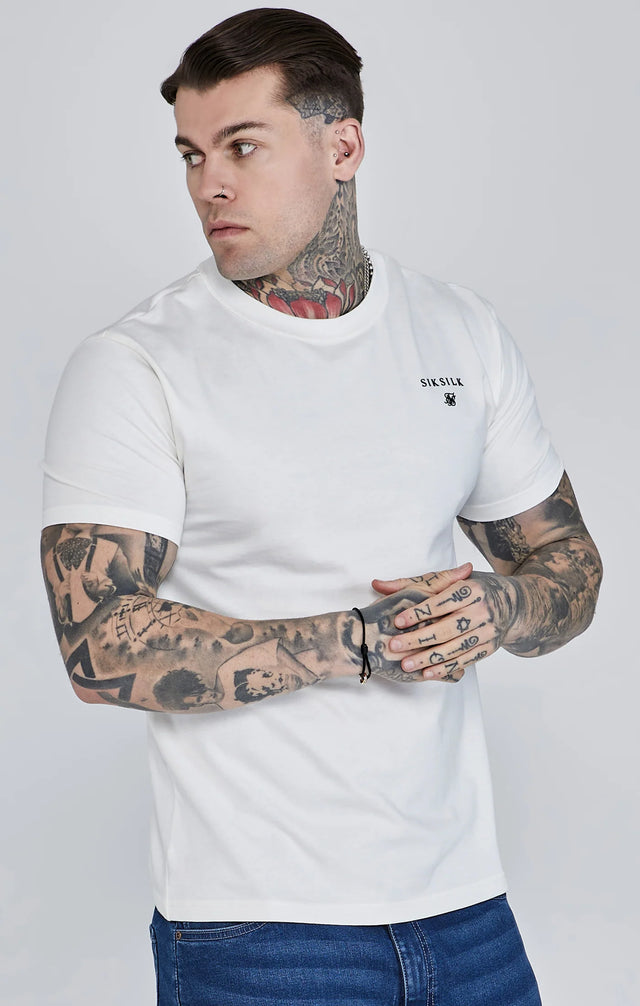 SikSilk - White Relaxed Fit T-Shirt