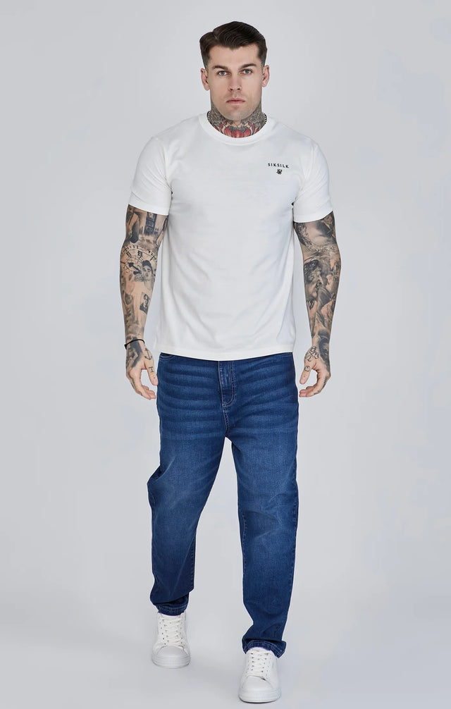 SikSilk - White Relaxed Fit T-Shirt