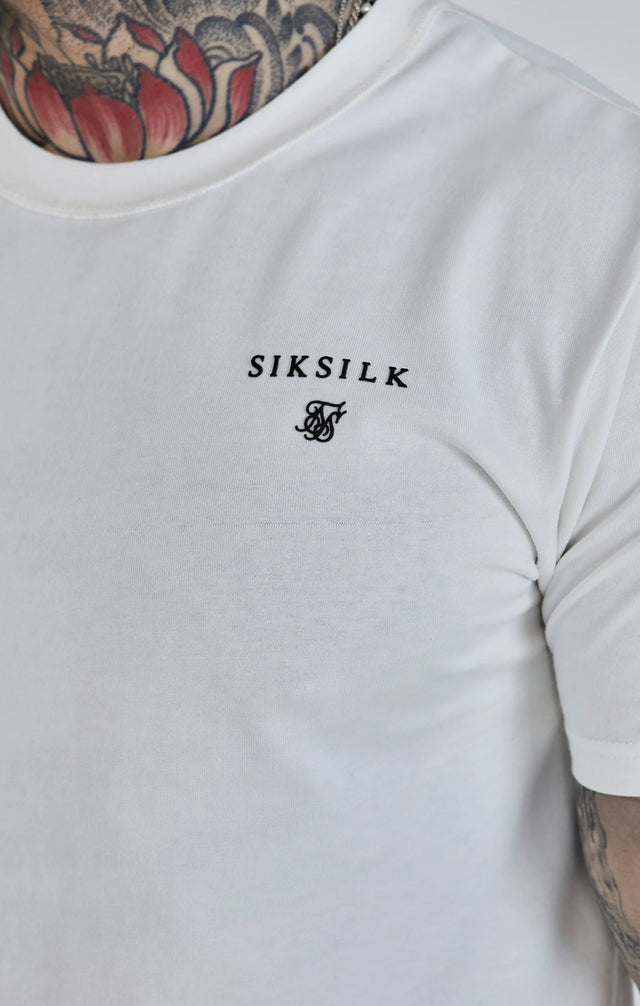 SikSilk - White Relaxed Fit T-Shirt