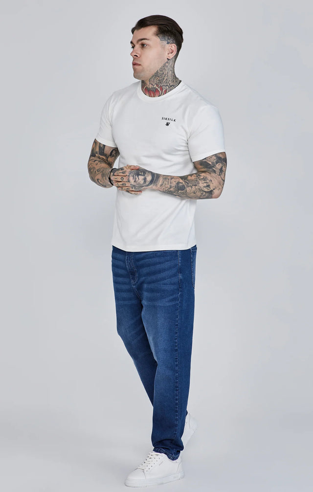 SikSilk - White Relaxed Fit T-Shirt