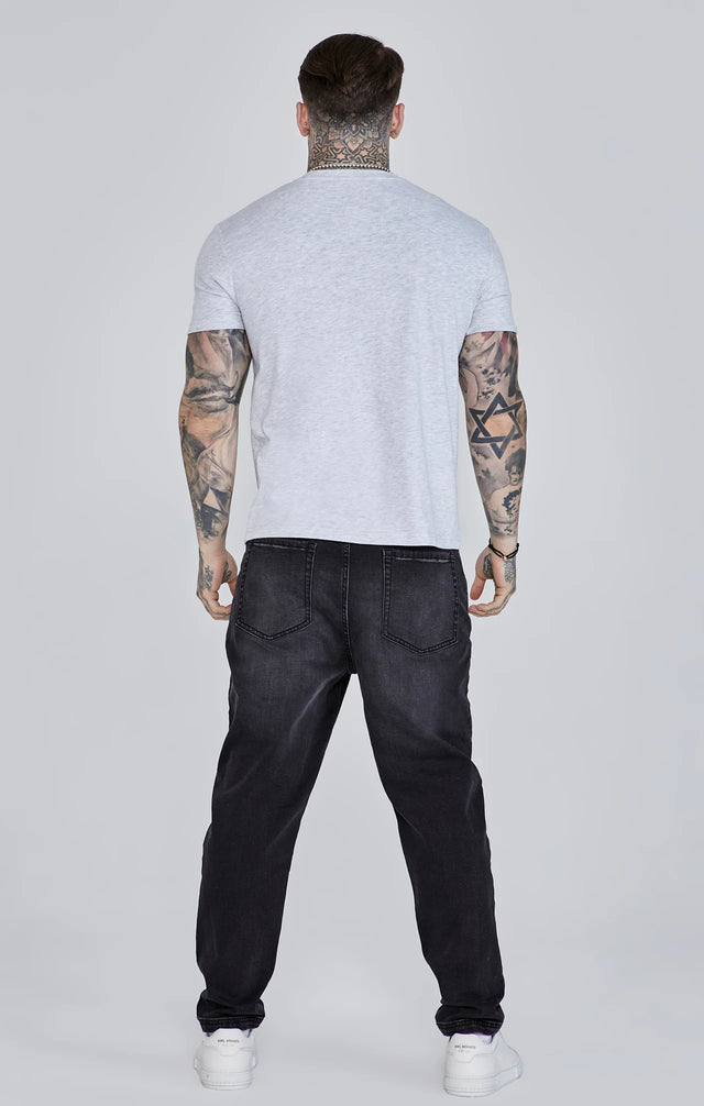 SikSilk - Grey Marl Logo T-Shirt