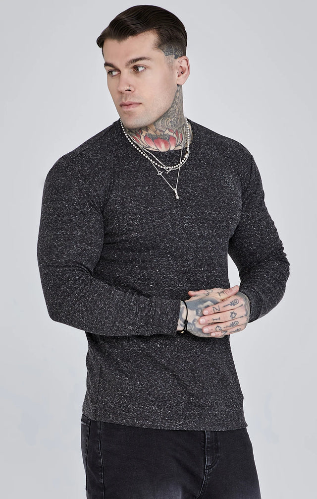 SikSilk - Black Long Sleeve T-Shirt