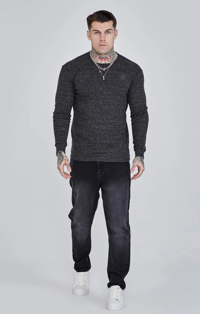 SikSilk - Black Long Sleeve T-Shirt