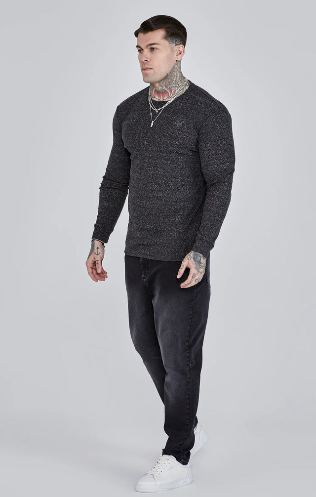 SikSilk - Black Long Sleeve T-Shirt