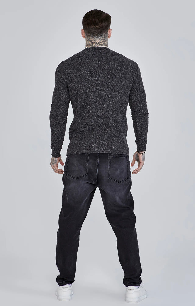 SikSilk - Black Long Sleeve T-Shirt