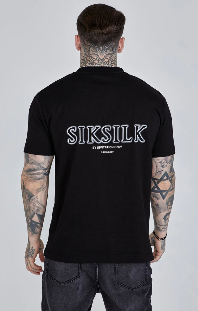 SikSilk - Black Graphic T-Shirt