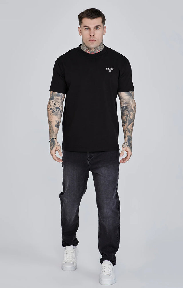 SikSilk - Black Graphic T-Shirt