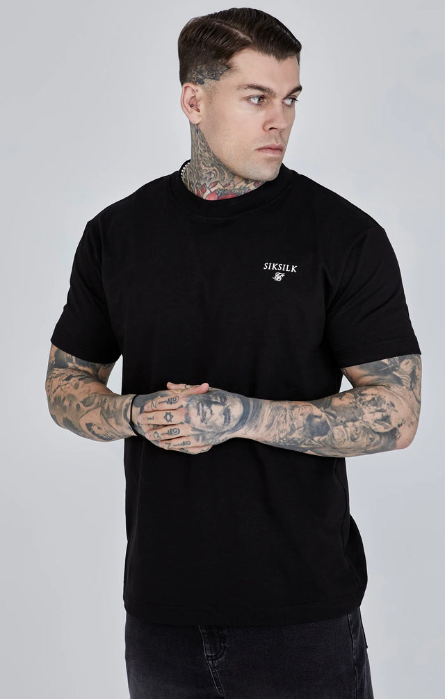 SikSilk - Black Graphic T-Shirt