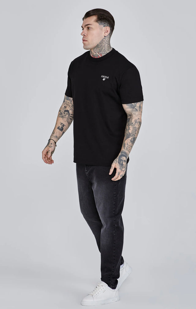 SikSilk - Black Graphic T-Shirt