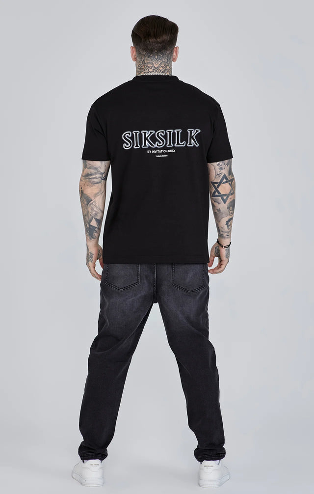 SikSilk - Black Graphic T-Shirt