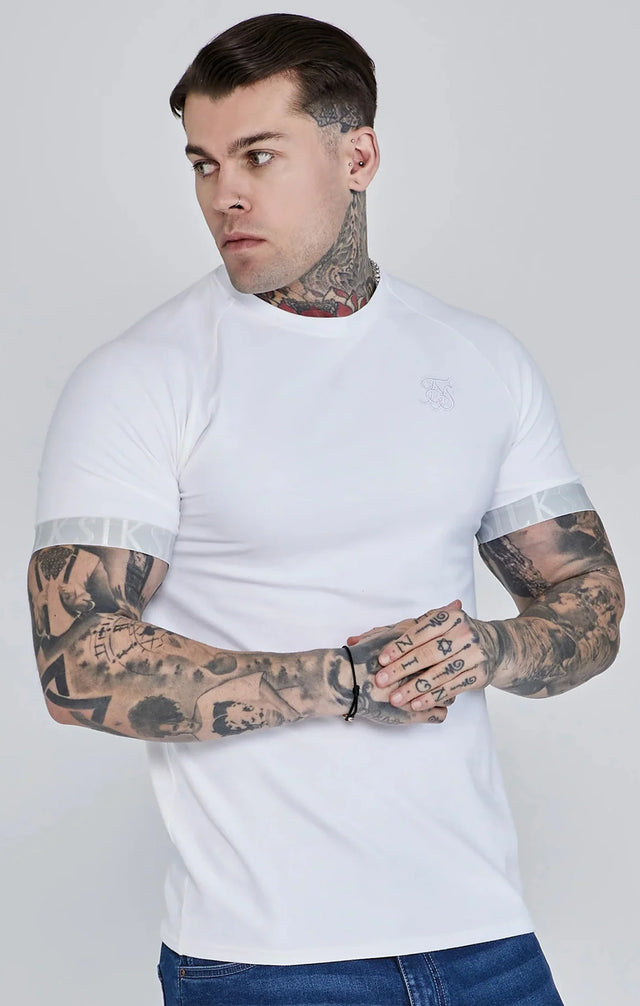 SikSilk - White&Silver Tech T-Shirt