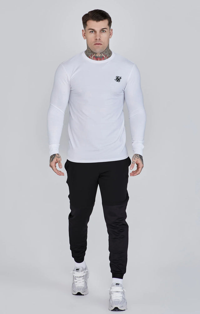 SikSilk - White Essentials Long Sleeve T-Shirt