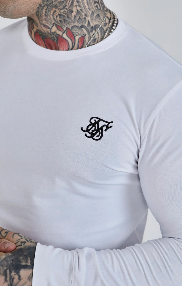SikSilk - White Essentials Long Sleeve T-Shirt