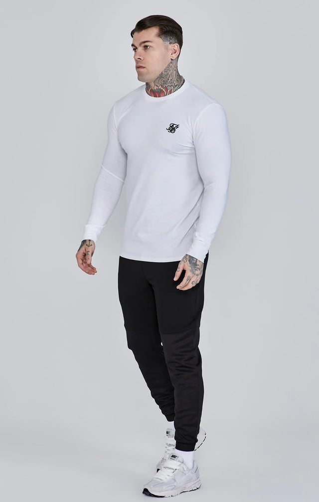 SikSilk - White Essentials Long Sleeve T-Shirt