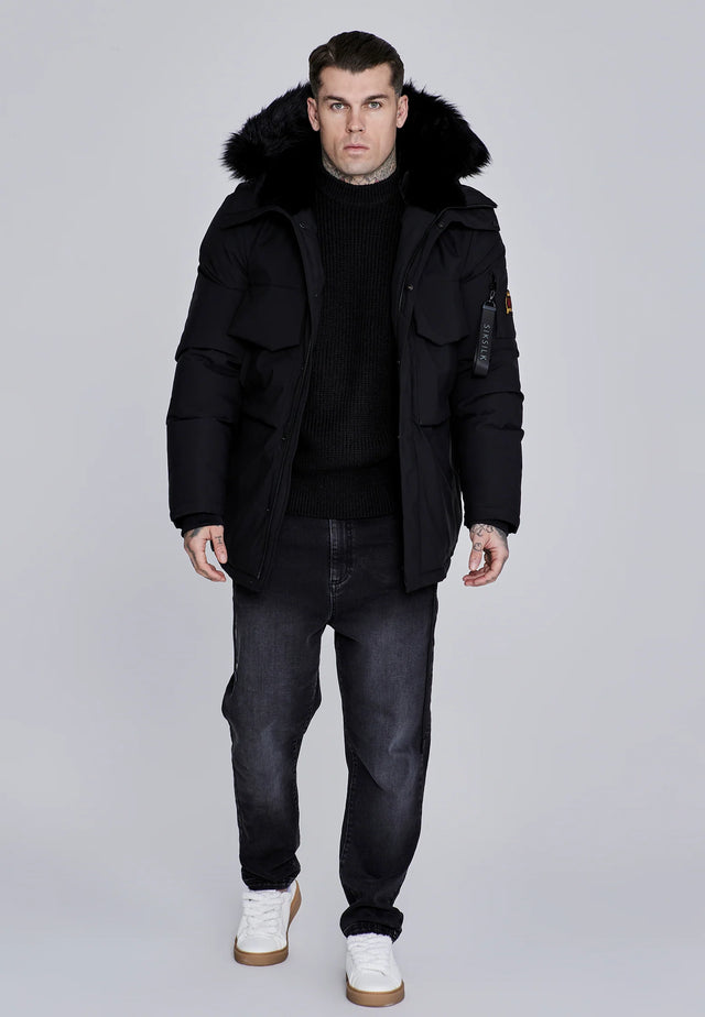 SikSilk - Black Extra Parka
