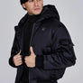 SikSilk - Black Hooded Bomber Jacket
