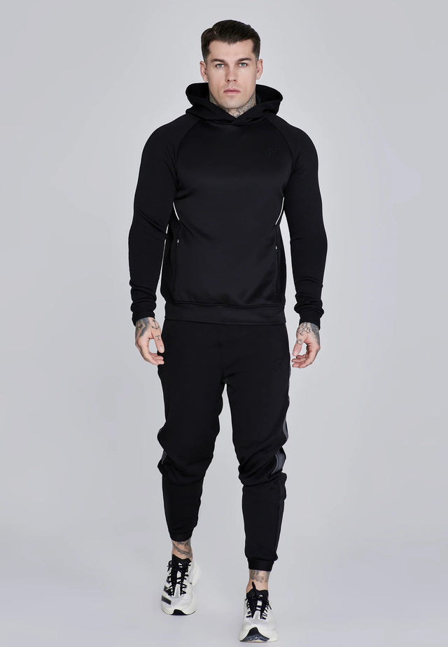 SikSilk - Black Muscle Fit Hoodie