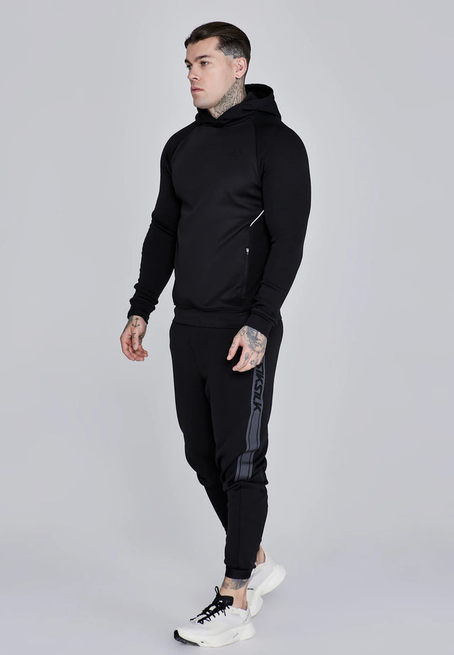 SikSilk - Black Muscle Fit Hoodie