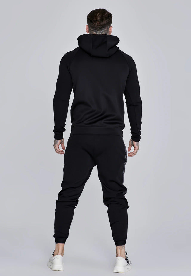 SikSilk - Black Muscle Fit Hoodie