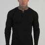 SikSilk - Black Henley T-Shirt