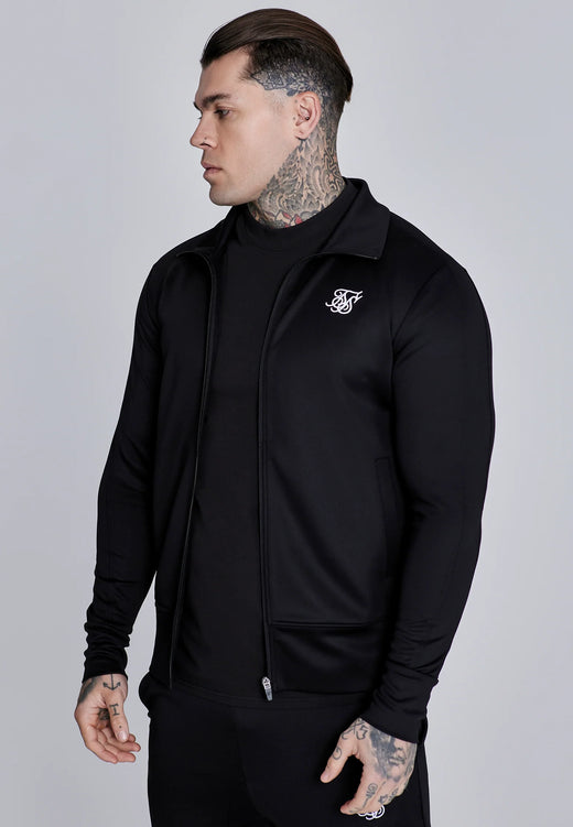 SikSilk - Black Essentials Poly Track Top