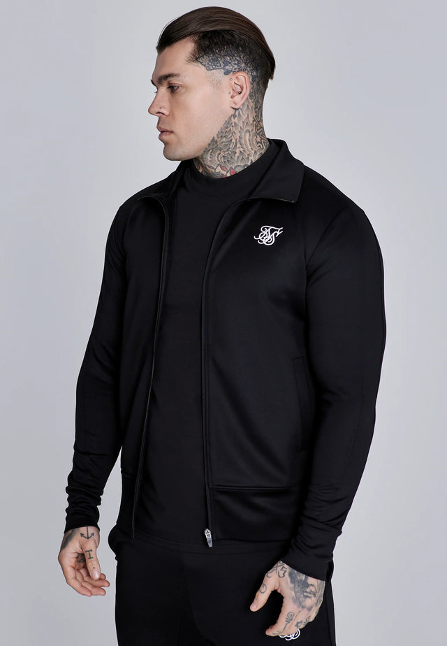 SikSilk - Black Essentials Poly Track Top
