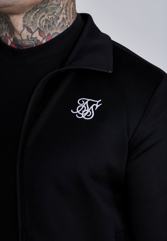 SikSilk - Black Essentials Poly Track Top