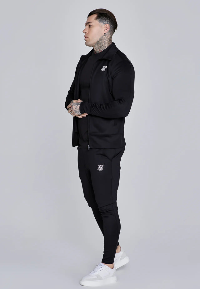 SikSilk - Black Essentials Poly Track Top