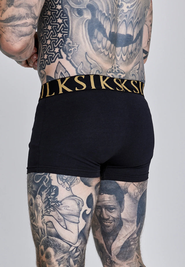 SikSilk - Black Pack of 5 Boxer Shorts