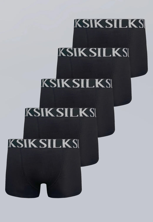 SikSilk - Black Pack of 5 Boxer Shorts