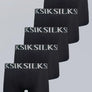 SikSilk - Black Pack of 5 Boxer Shorts