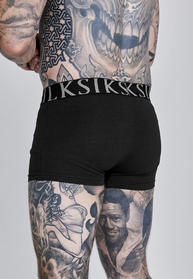 SikSilk - Black Pack of 5 Boxer Shorts