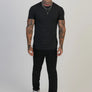 SikSilk - Black Muscle Fit T-Shirt