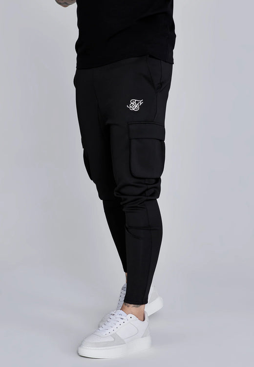 SikSilk - Black Essentials Poly Cargos