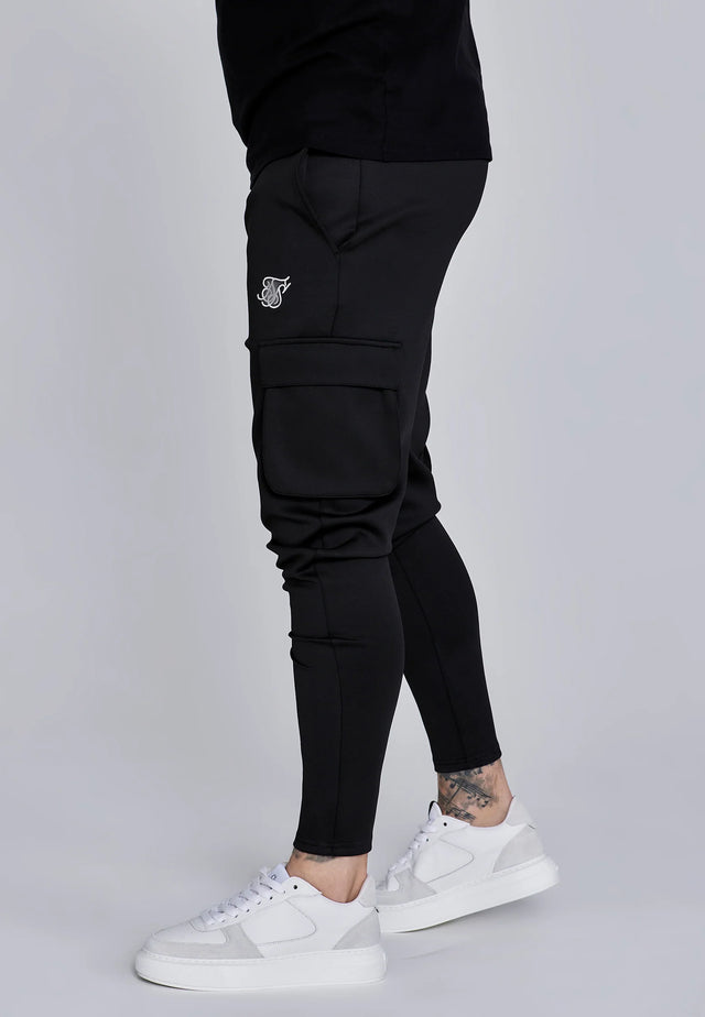 SikSilk - Black Essentials Poly Cargos