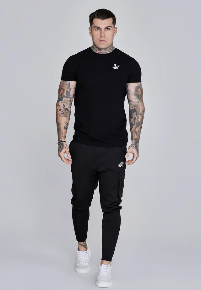 SikSilk - Black Essentials Poly Cargos