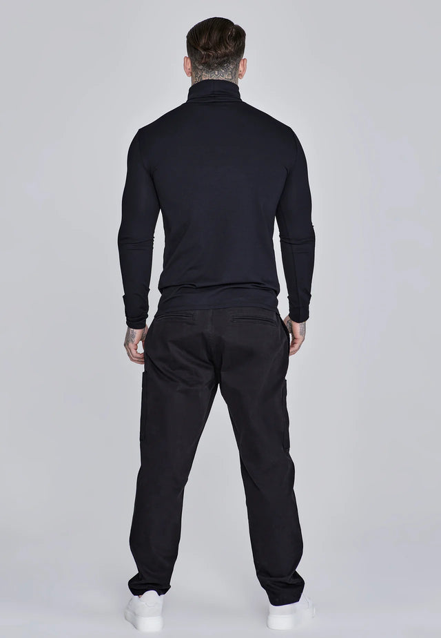 SikSilk - Black Roll Neck Top