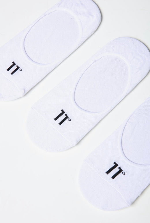 11 Degrees - Core Invisible Socks 3Darab - White